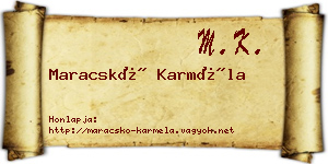 Maracskó Karméla névjegykártya